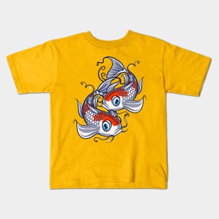 Kohaku Koi Fish Lover Yin-Yang Gift 2 Kids T-Shirt